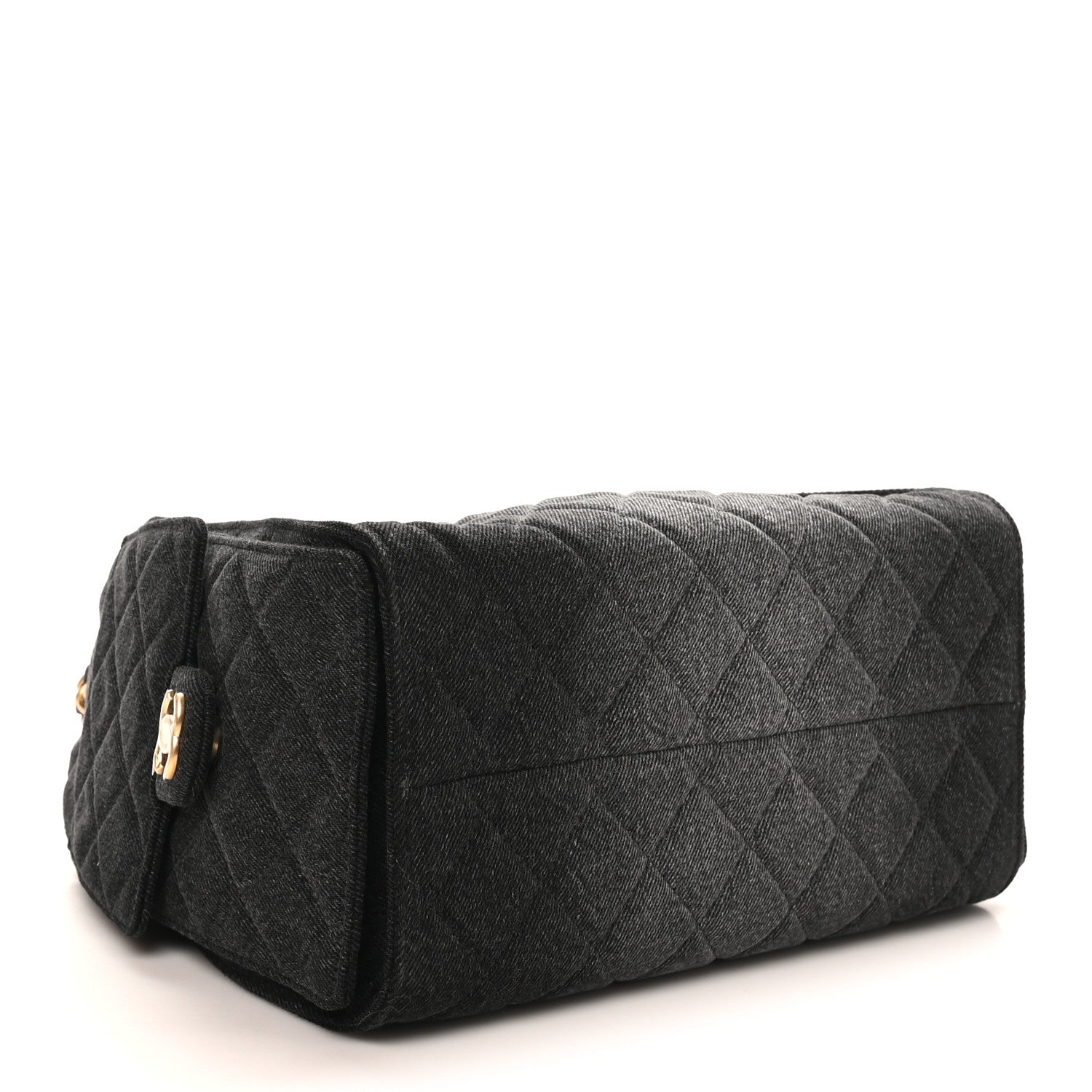 Washed Denim Quilted Small CHNL 25 Handbag Black