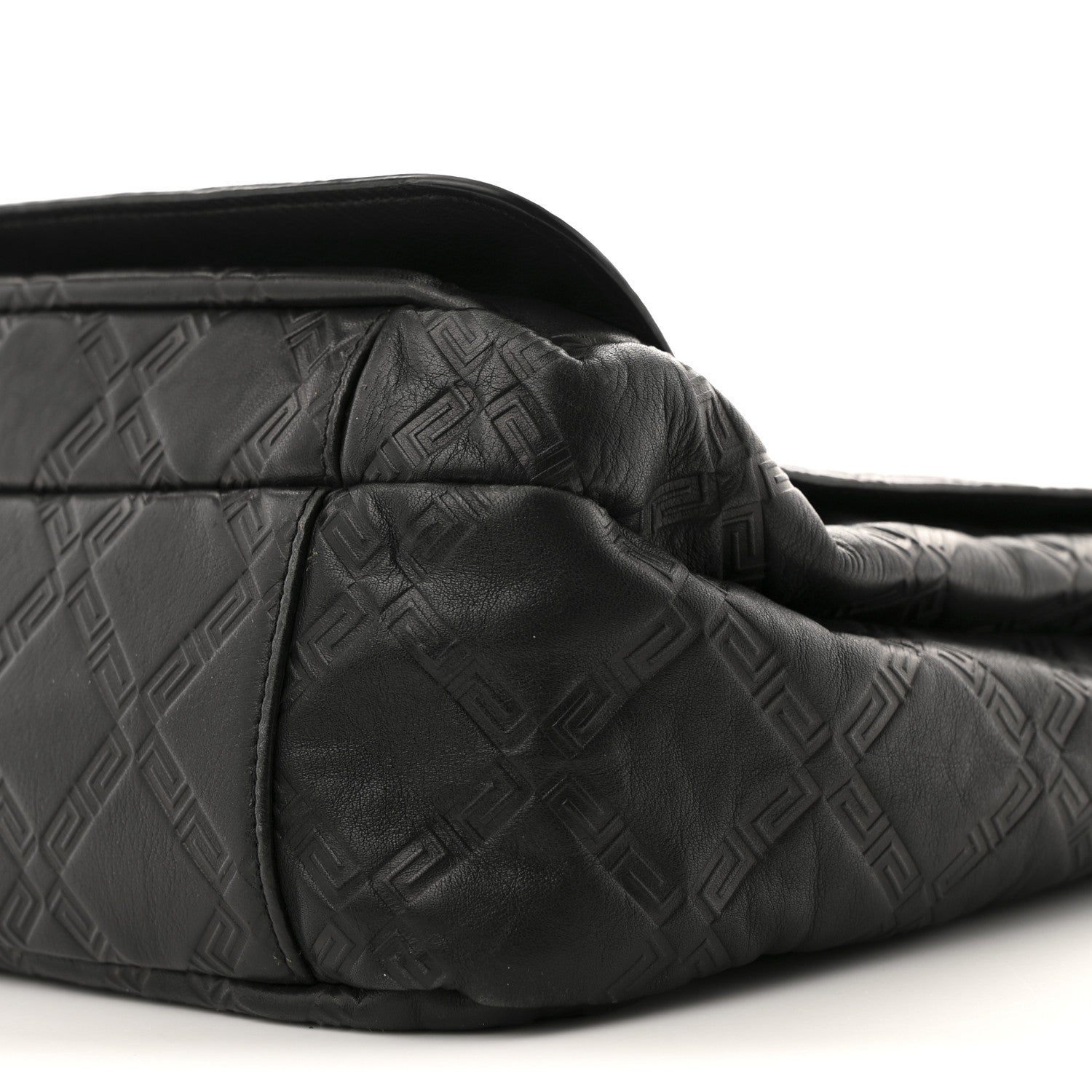Calfskin Embossed Medusa Messenger Bag Black
