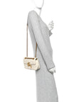 Calfskin Matelasse Mini GG Marmont Shoulder Bag White