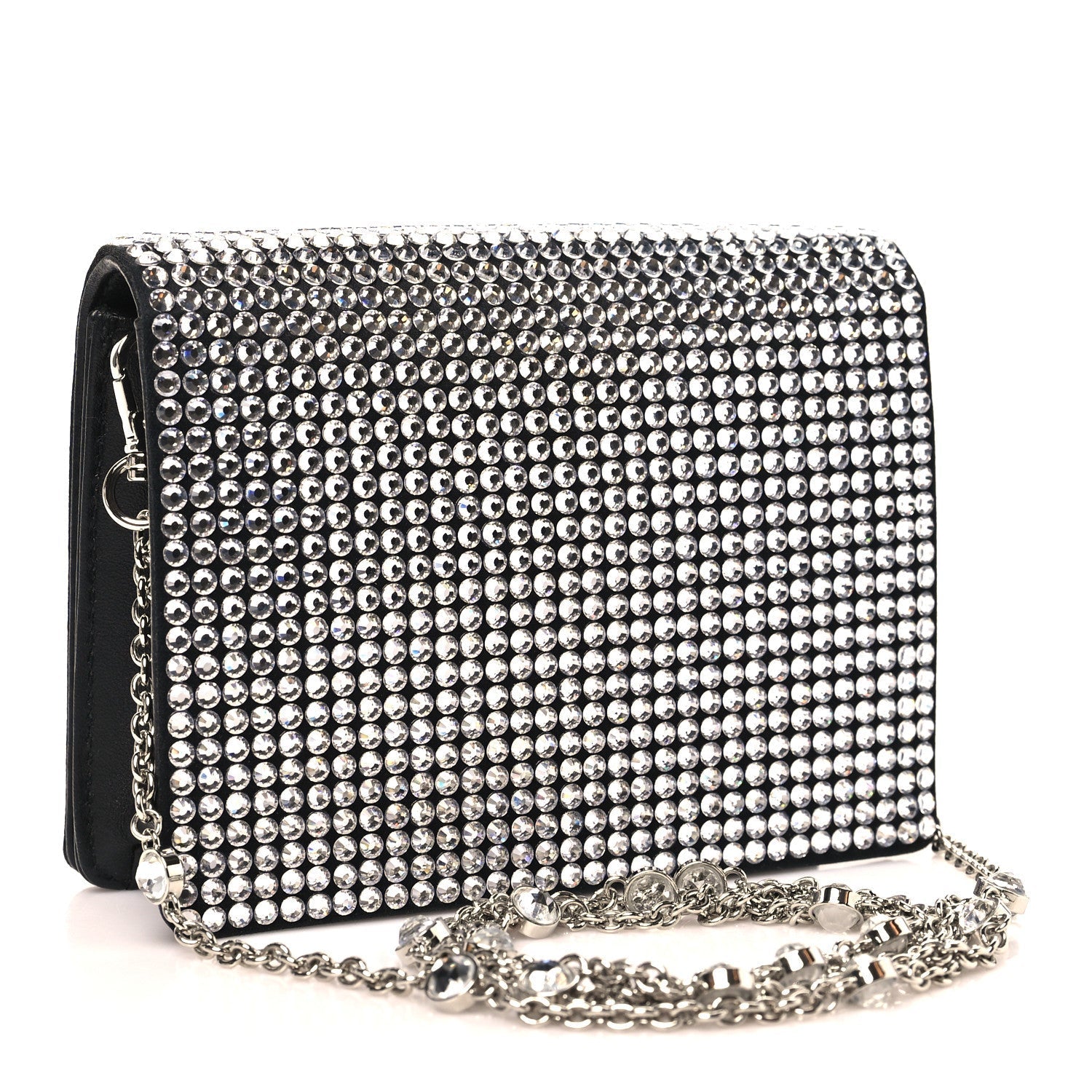 Nappa Crystal Starlight Mini Clutch Bag Black