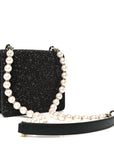 Coarse Glitter Pearl Varenne Shoulder Bag Black