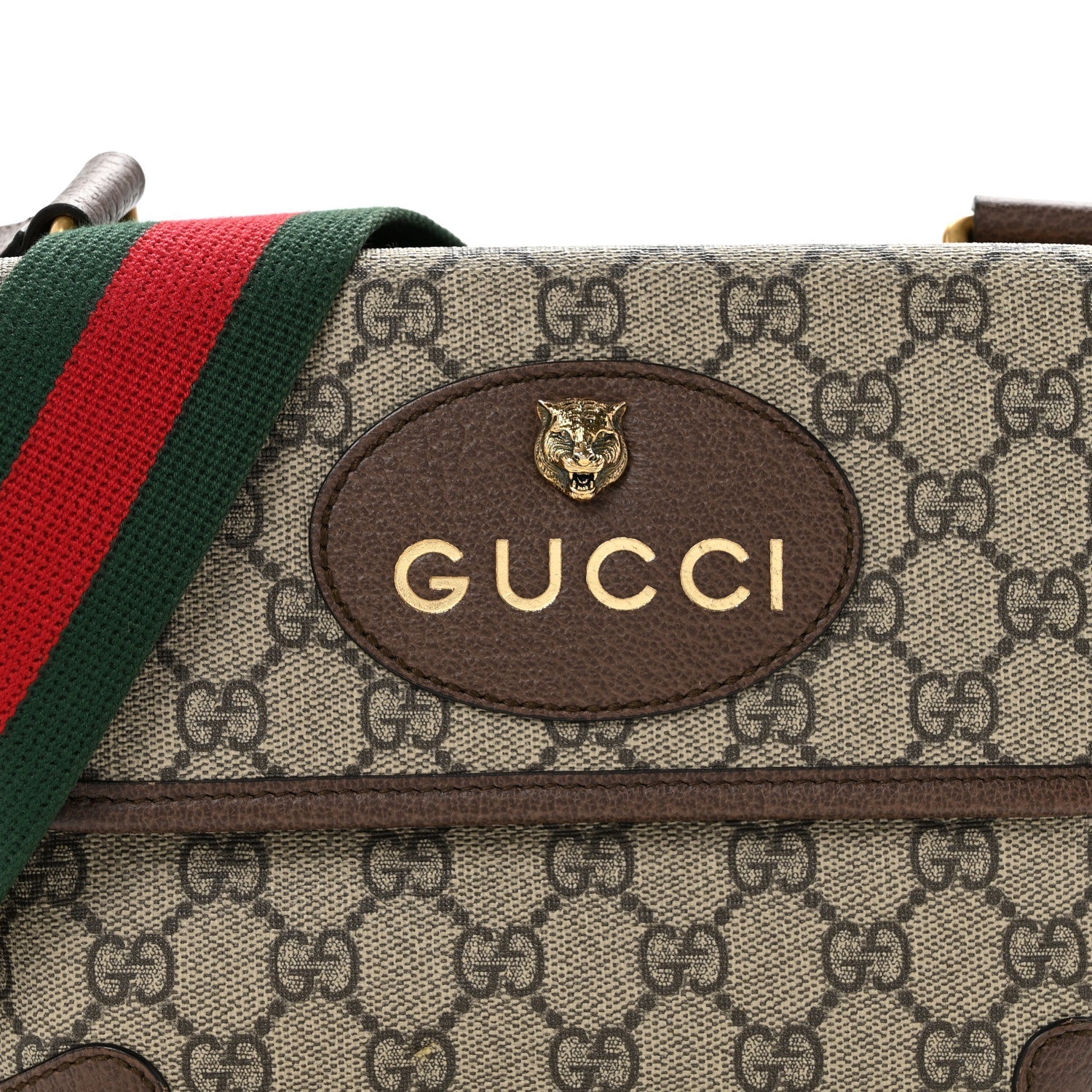 GG Supreme Monogram Web Small Neo Vintage Double Flap Messenger Bag Beige New Acero