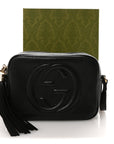 Pebbled Calfskin Small Soho Disco Bag Black