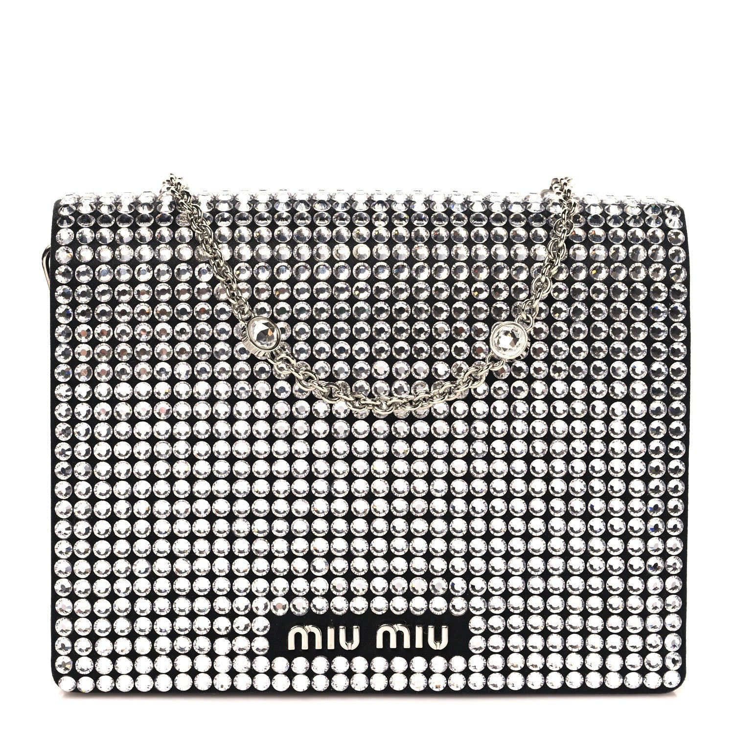 Nappa Crystal Starlight Mini Clutch Bag Black