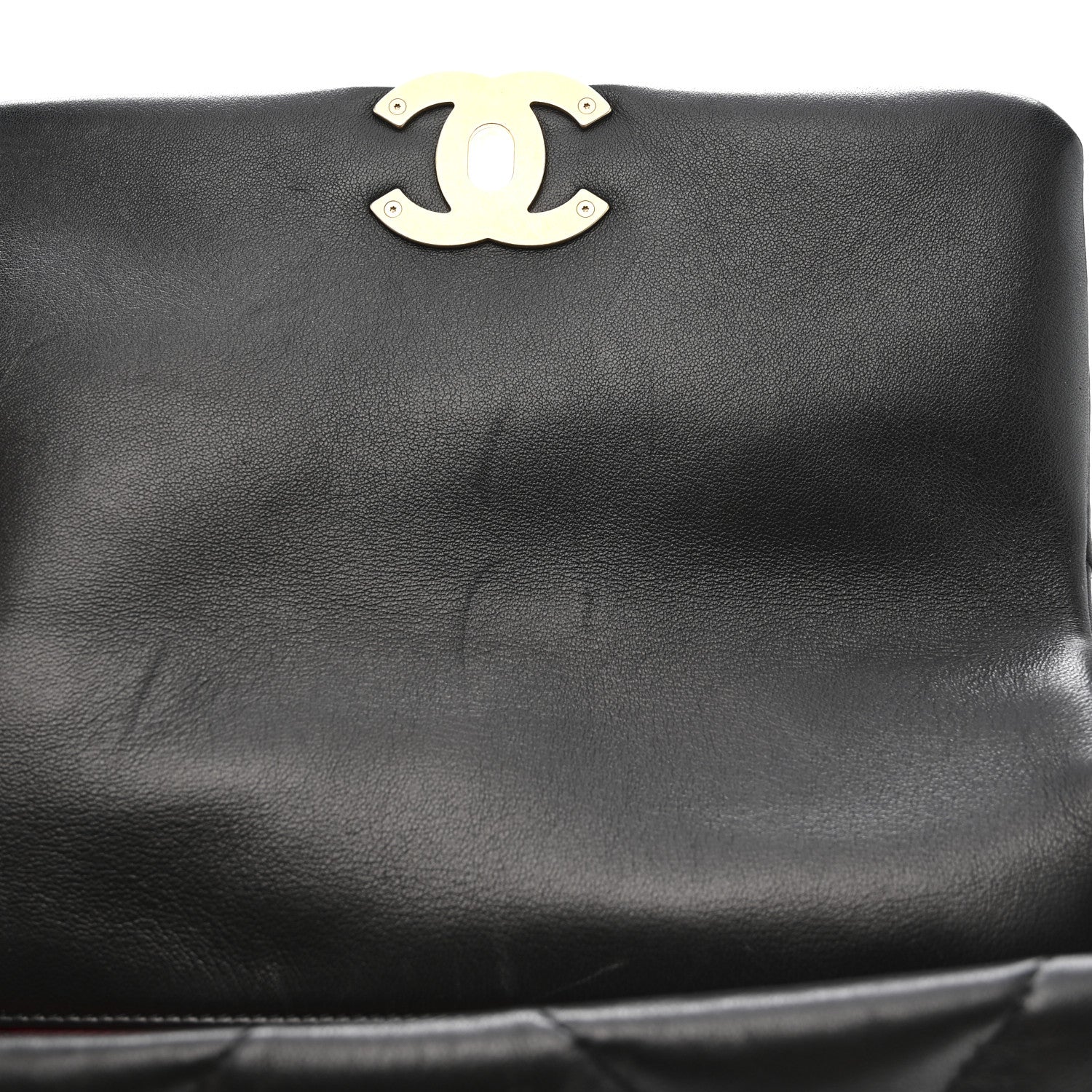 Lambskin Quilted Medium CHNL 19 Flap Black