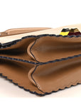 Vitello Liberty Scalloped Studded Kan I Shoulder Bag Sand