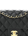 Lambskin Quilted Small Double Flap Black
