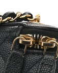 Caviar Quilted Small Vertical Coco Beauty Vanity Case With Chain Black