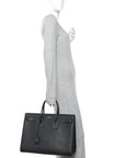 Grained Calfskin Large Sac De Jour Carryall Black