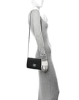 Caviar Quilted CHNL 19 Wallet On Chain WOC Black White