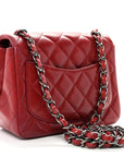 Lambskin Quilted Mini Square Flap Red