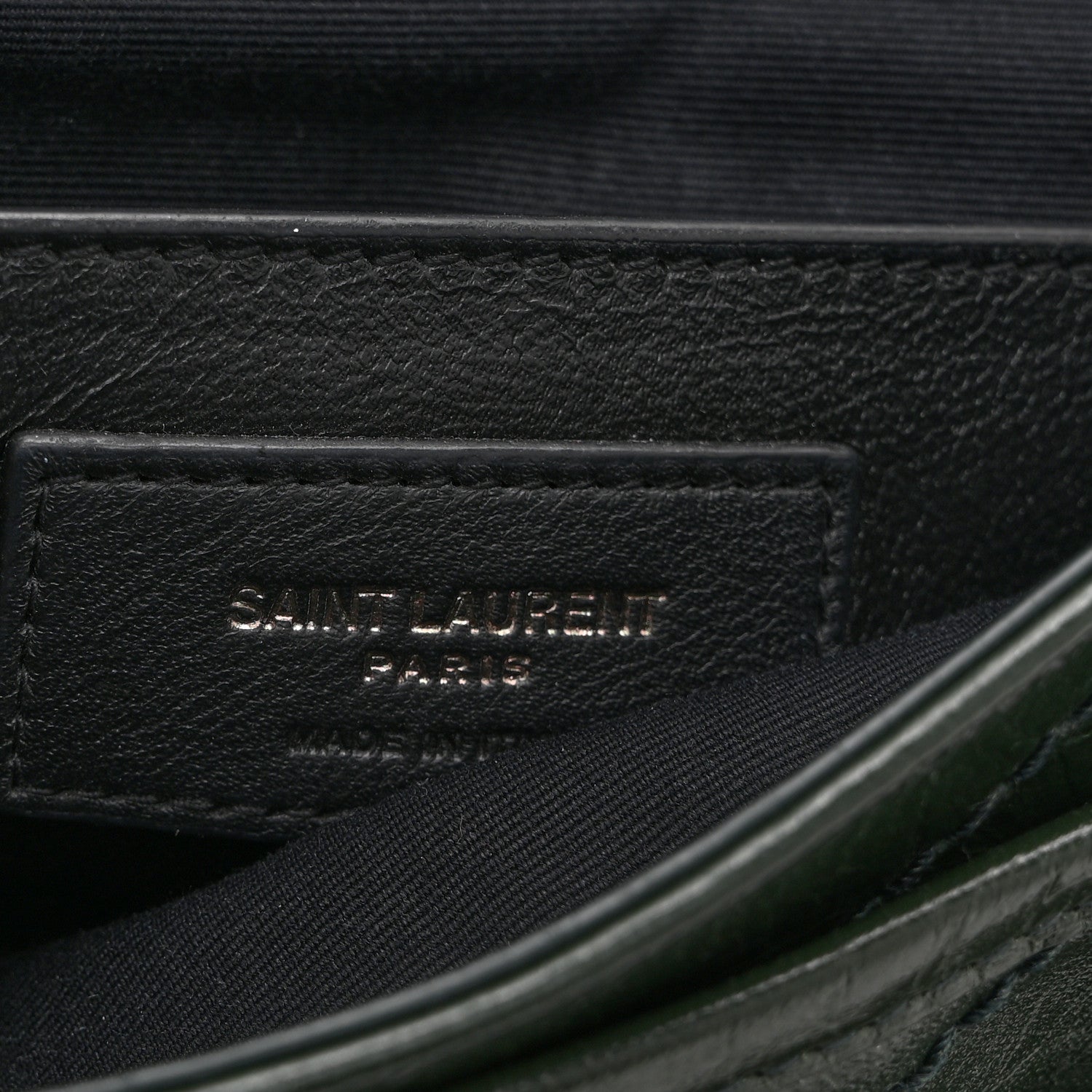 Crinkled Calfskin Matelasse Monogram Baby Niki Chain Satchel Dark Green