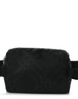 Nylon Jacquard Check Belt Bag Black