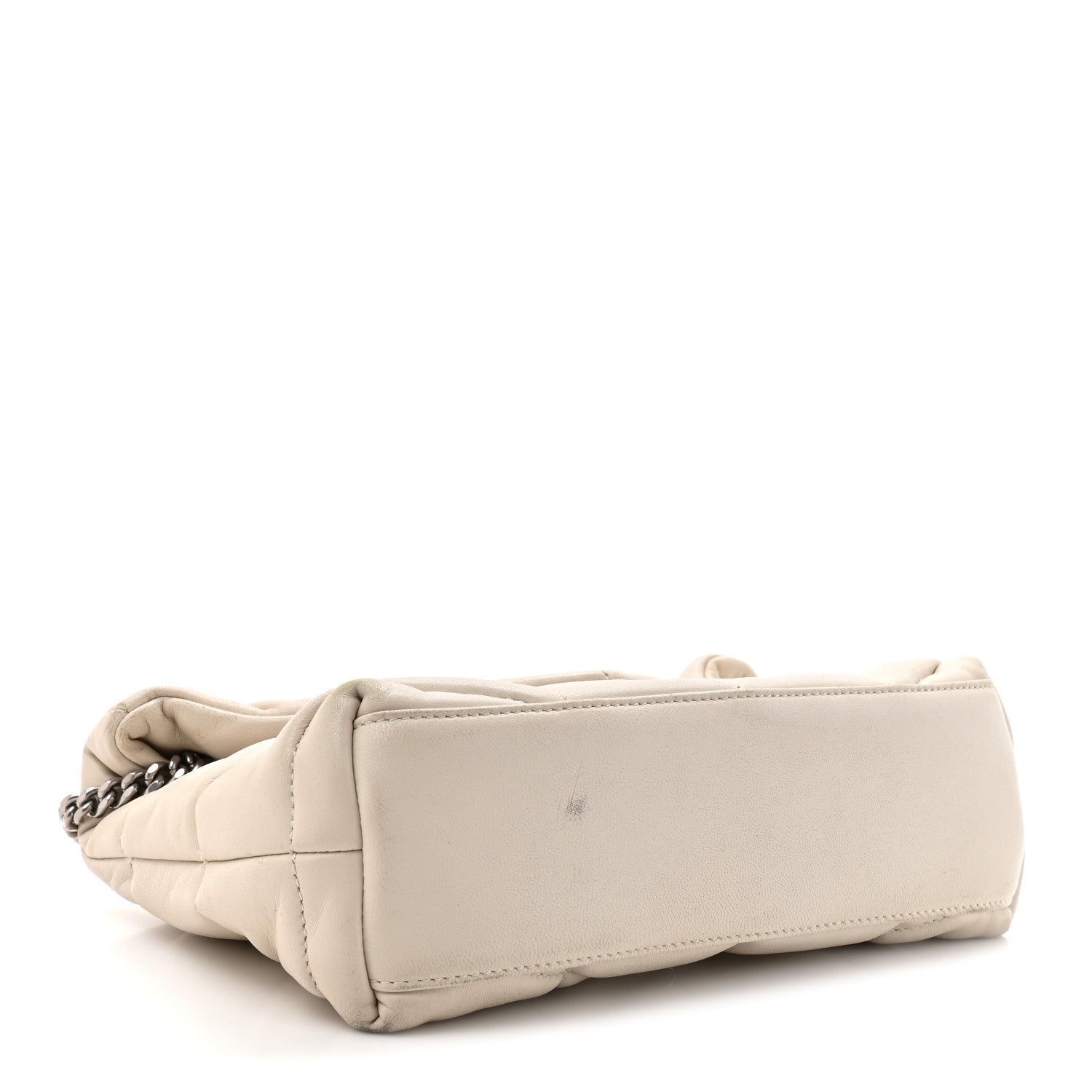 Lambskin Quilted Toy Loulou Puffer Monogram Chain Satchel Crema Soft