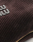 Corduroy Pouch Bag Ebony Baltic Blue
