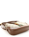 GG Supreme Monogram Azalea Calfskin Web Mini Jackie 1961 Hobo Beige Ebony Brown Sugar