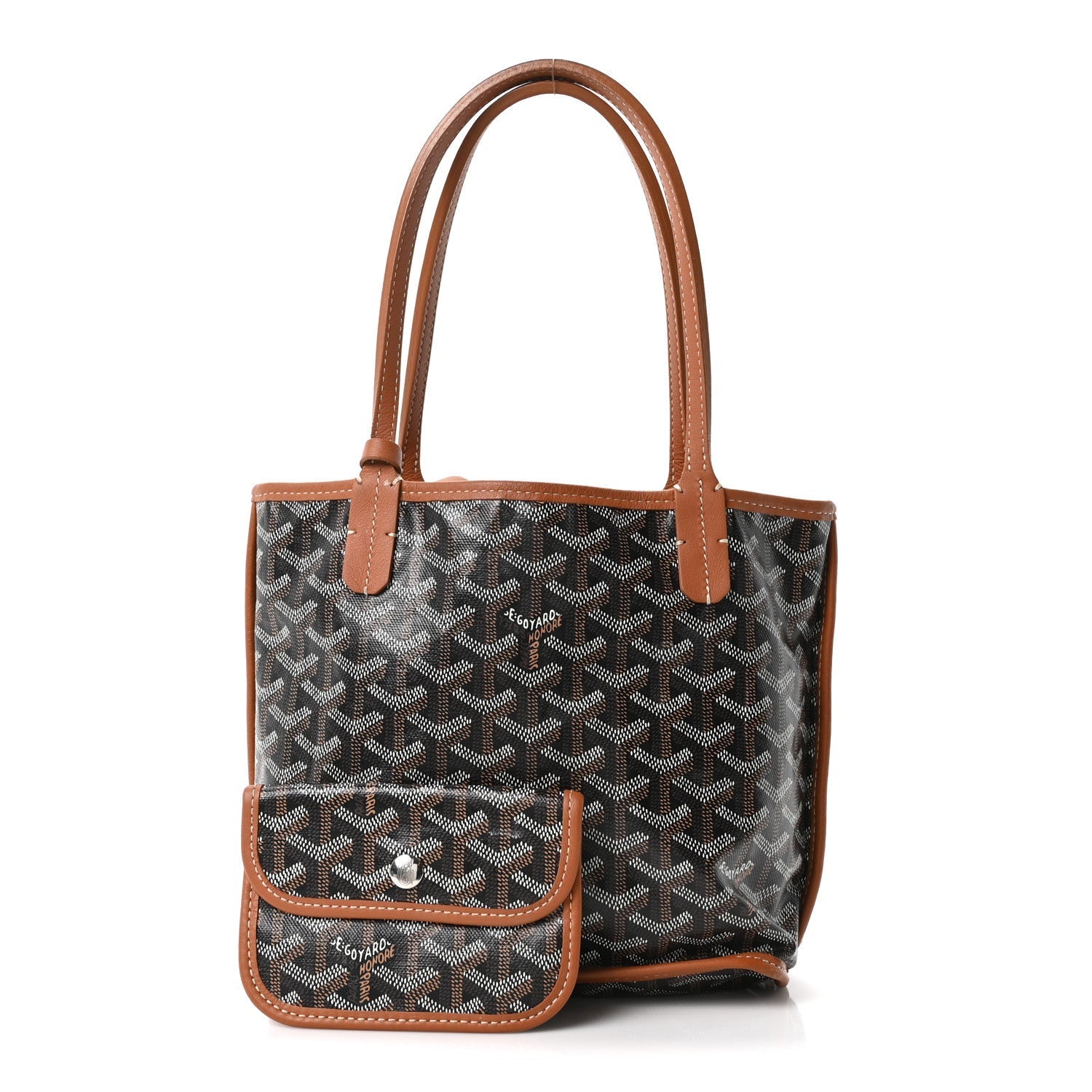 Goyardine Reversible Mini Anjou Black Gold