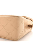 Lambskin Quilted Small Double Flap Beige