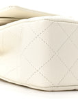 Caviar Quilted Medium Double Flap White