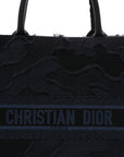 Canvas Embroidered Camouflage Book Tote Blue