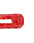 Shiny Porosus Crocodile Kelly Sellier 28 Rouge Vif
