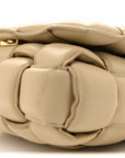 Lambskin Maxi Intreccio Padded Chain Cassette Crossbody Bag Porridge