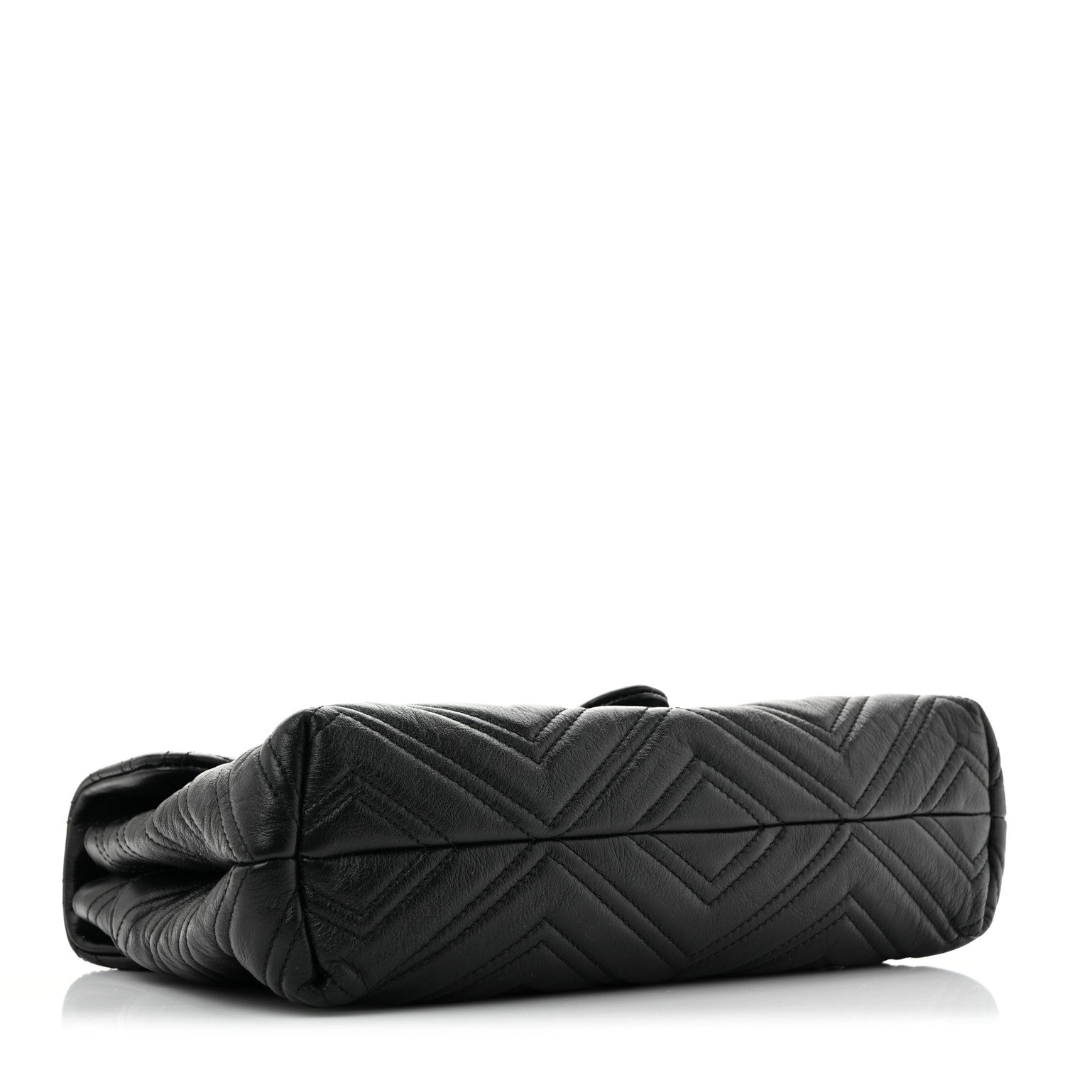 Soft Calfskin Matelasse Monochrome Medium GG Marmont Shoulder Bag Black