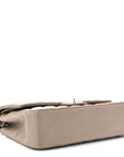 Caviar Quilted Medium Double Flap Taupe