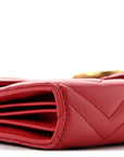 Calfskin Matelasse GG Marmont Chain Wallet Hibiscus Red