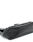 Crinkled Calfskin Matelasse Monogram Medium Niki Chain Satchel Black