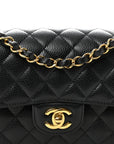 Caviar Quilted Small Double Flap Black