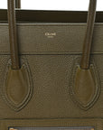 Drummed Calfskin Micro Luggage Dark Olive
