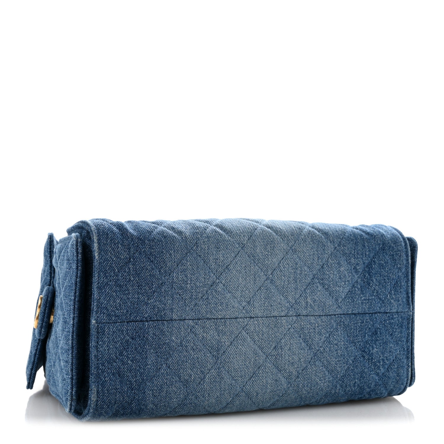 Washed Denim Quilted Small CHNL 25 Handbag Blue
