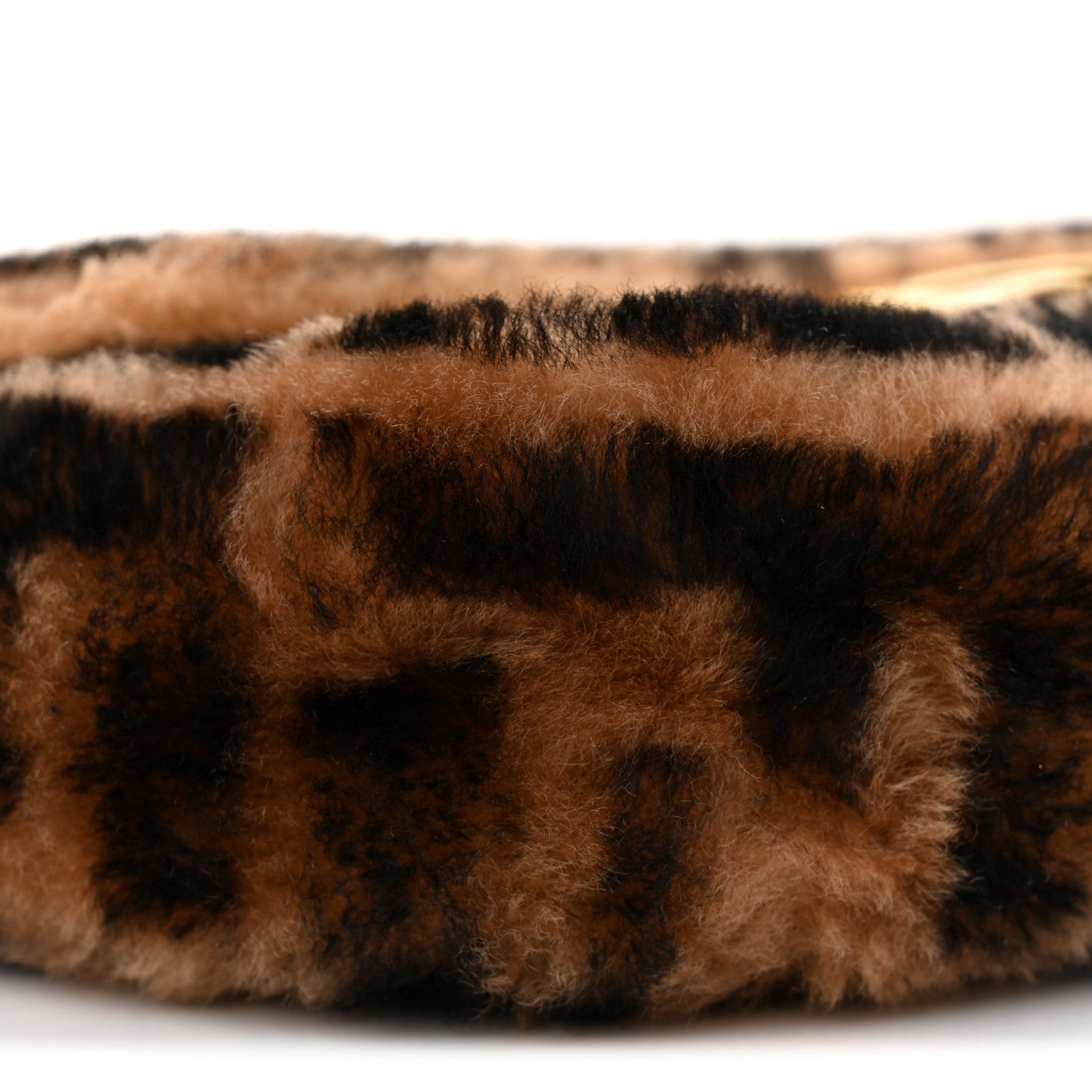 Shearling Vitello Dolce Macro FF 1974 Baguette Tobacco Black