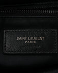 Crinkled Calfskin Matelasse Monogram Medium Niki Chain Satchel Black
