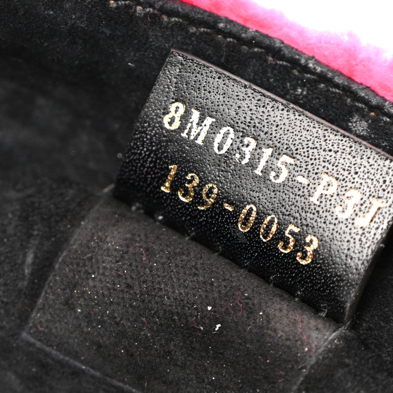Shearling Nappa Mini Be Baguette Shoulder Bag Fuxia Black