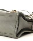 Chevre Gold Metallic Edge Hardware Mini City Gris Taupe