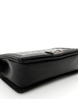 Grained Calfskin Quilted New Medium Boy Flap Black