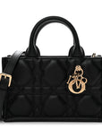 Calfskin Macrocannage Mini Book Tote Black