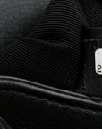 Calfskin Quilted Top Handle Flap Black