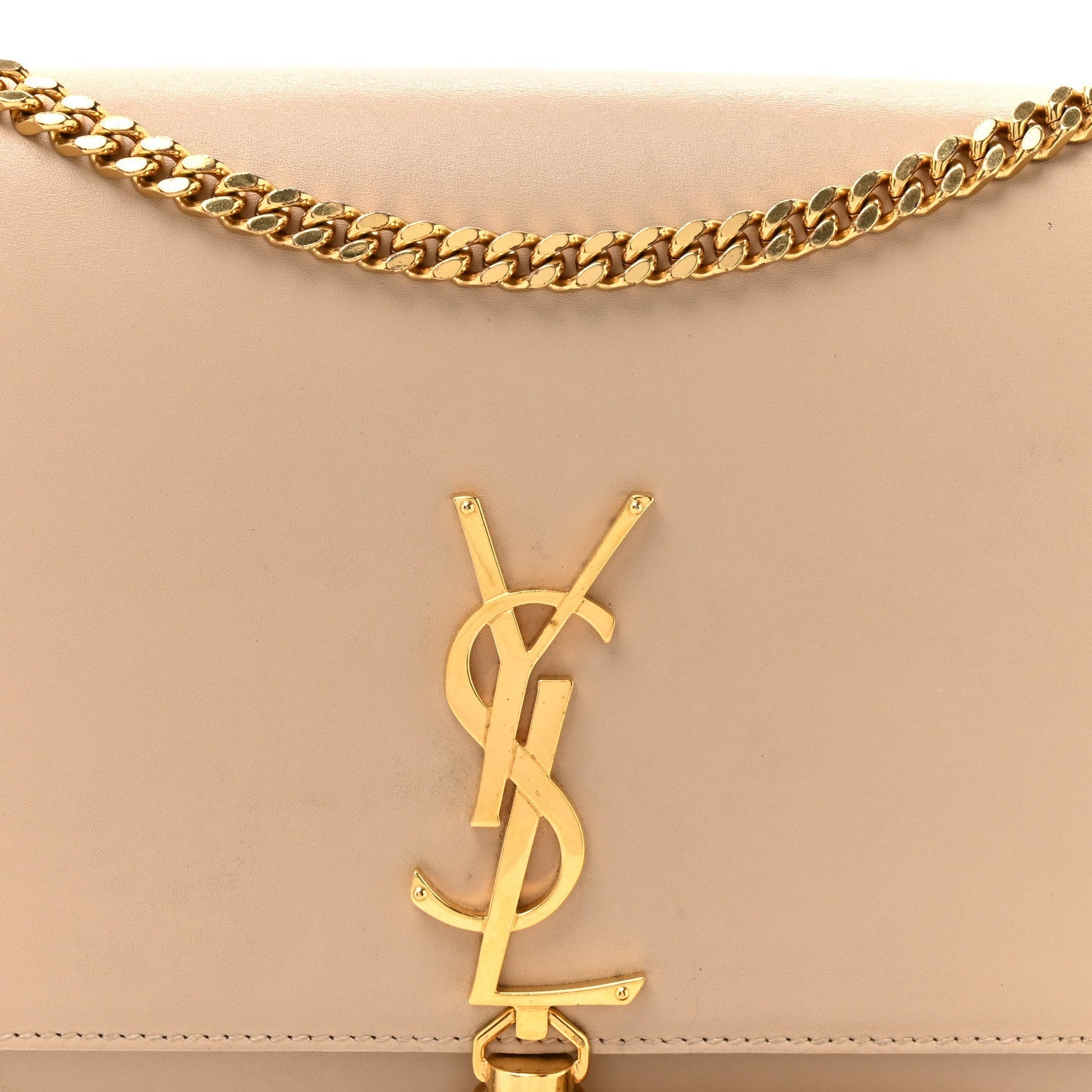Smooth Calfskin Medium Classic Monogram Kate Tassel Satchel Nude Powder