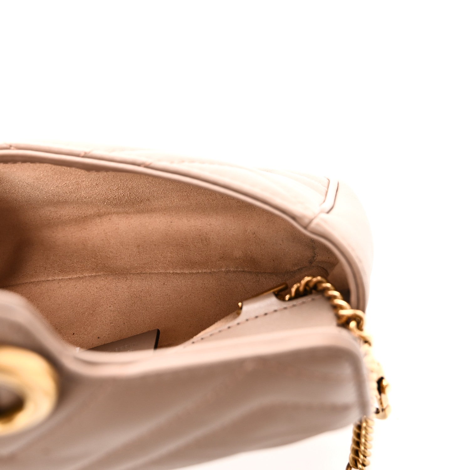 Calfskin Matelasse Super Mini GG Marmont Shoulder Bag Porcelain Rose