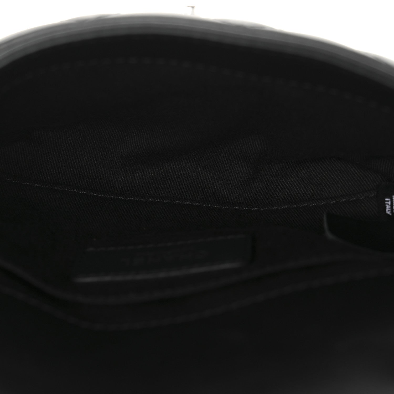 Calfskin Quilted CC Uniform Flap Belt Bag Black
