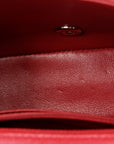 Caviar Quilted Mini Rectangular Flap Dark Red