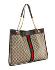 GG Supreme Monogram Large Rajah Chain Tote Beige New Acero