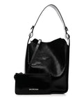 Extra Supple Calfskin Snakeskin Embossed Calfskin Small Tool 2.0 North-South Tote Black