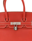 Taurillon Clemence Eclat Birkin 35 Sanguine White