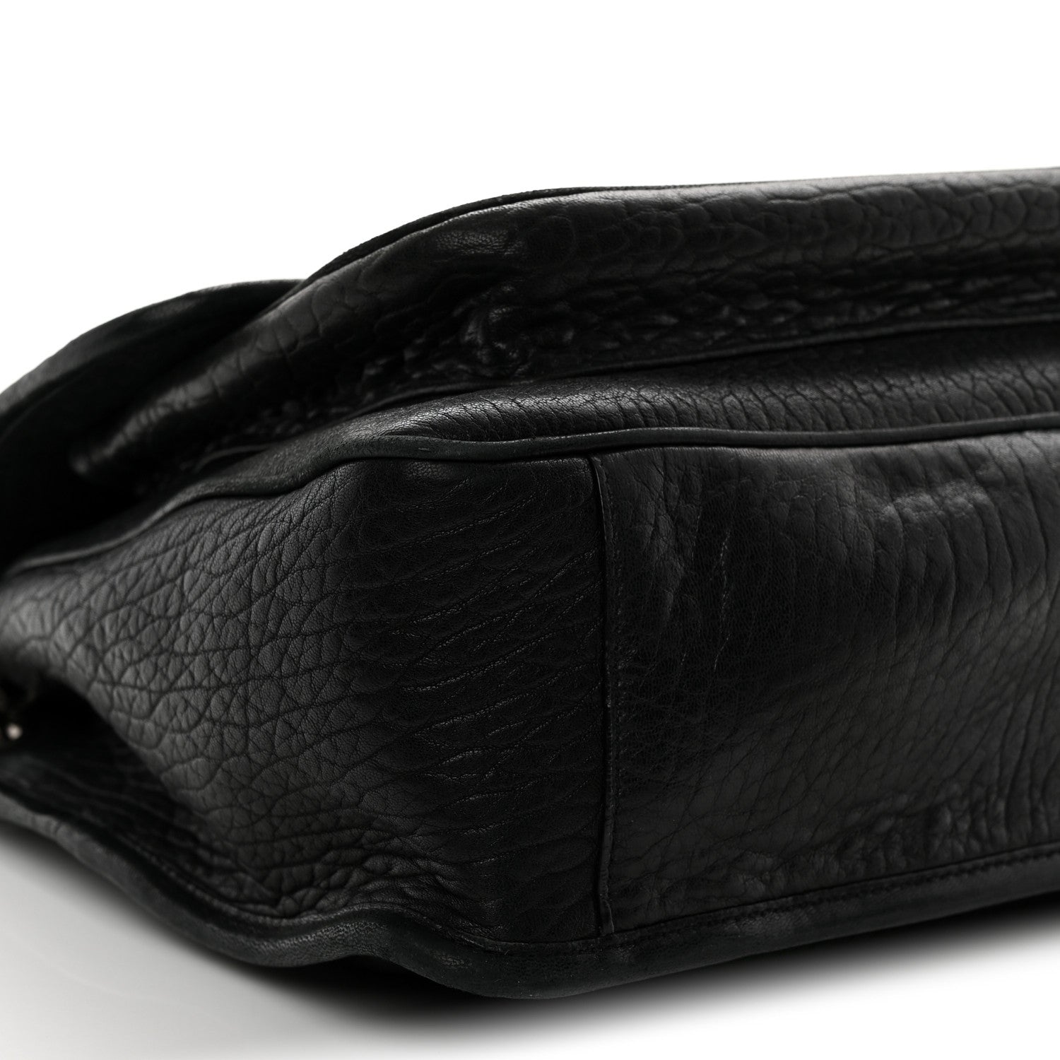 Grained Lambskin Monogram Large Niki Chain Satchel Black