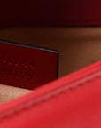 Calfskin Matelasse Mini GG Marmont Shoulder Bag Hibiscus Red