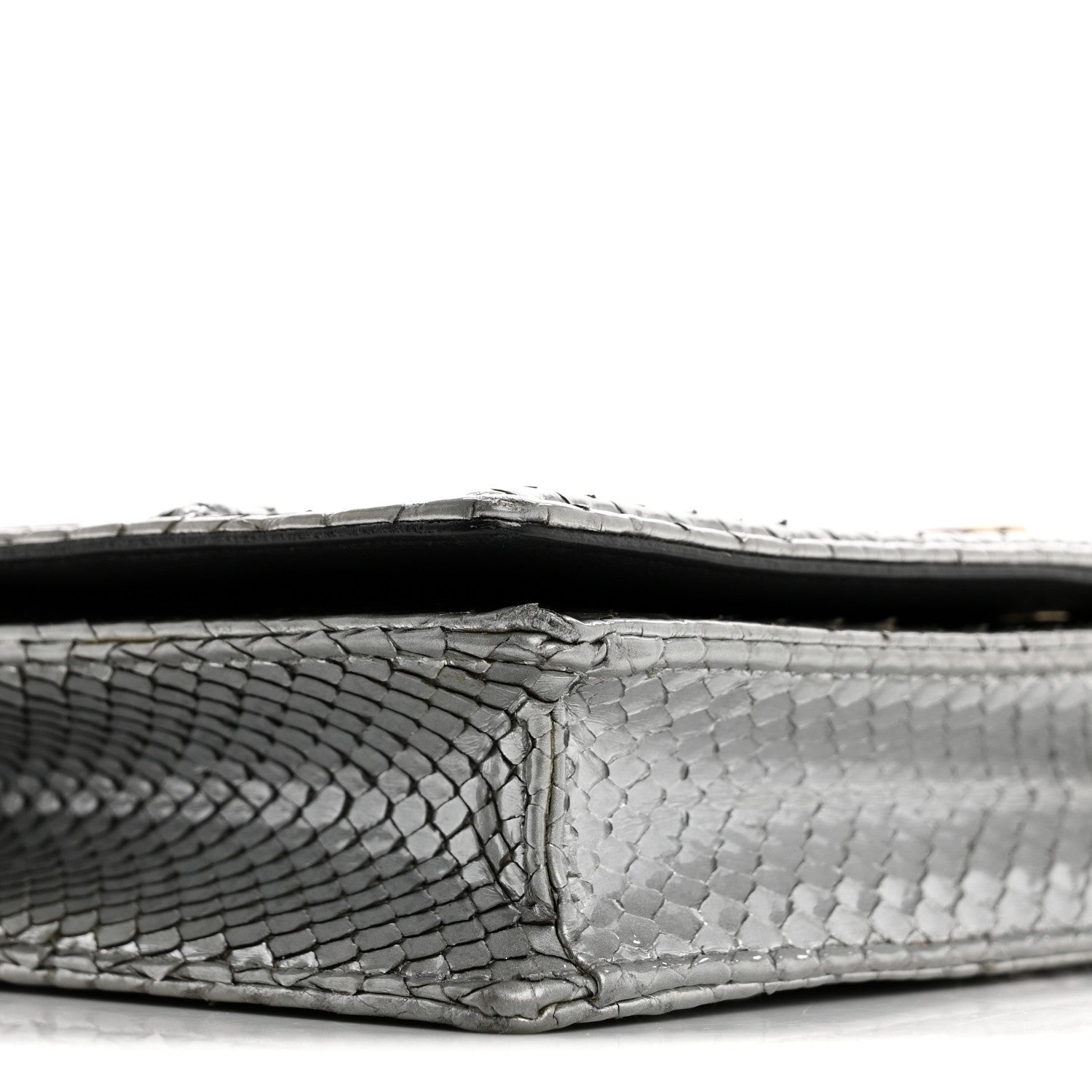 Snakeskin D1ORama Wallet on Chain Pouch Silver